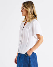 Sandy Shirred Blouse - White