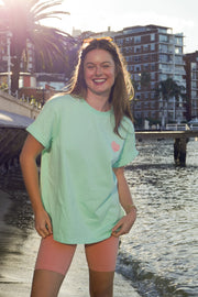 Self Love Club Tee - Mint/Pink