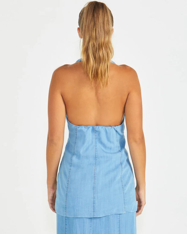 Seville Halter Vest - Chambray