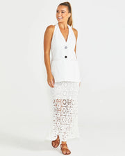 Seville Halter Vest - White