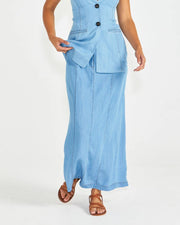 Seville Maxi Skirt - Chambray