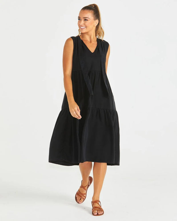 Seville Tiered Dress - Black