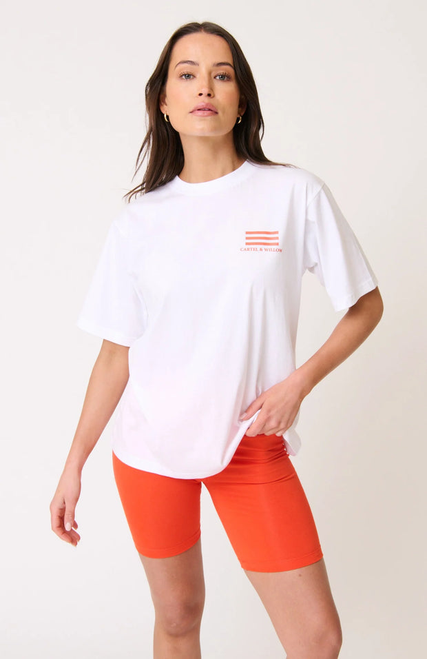 Sophie Tee- Bar/White