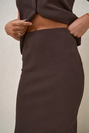 Storyline Midi Skirt - Chocolate