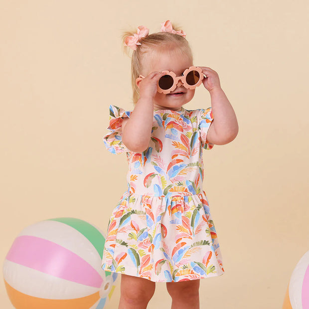 Baby Dress Short Sleeve - Summer Palm
