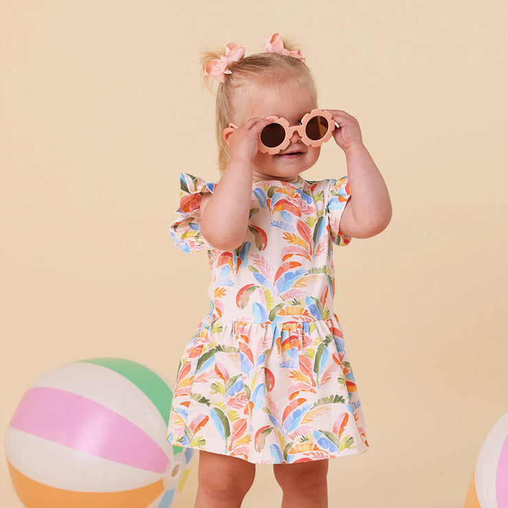 Baby Dress Short Sleeve - Summer Palm