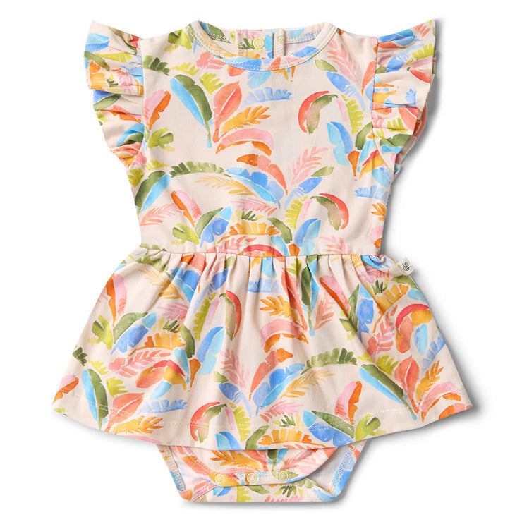 Baby Dress Short Sleeve - Summer Palm