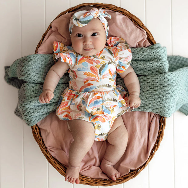 Baby Dress Short Sleeve - Summer Palm