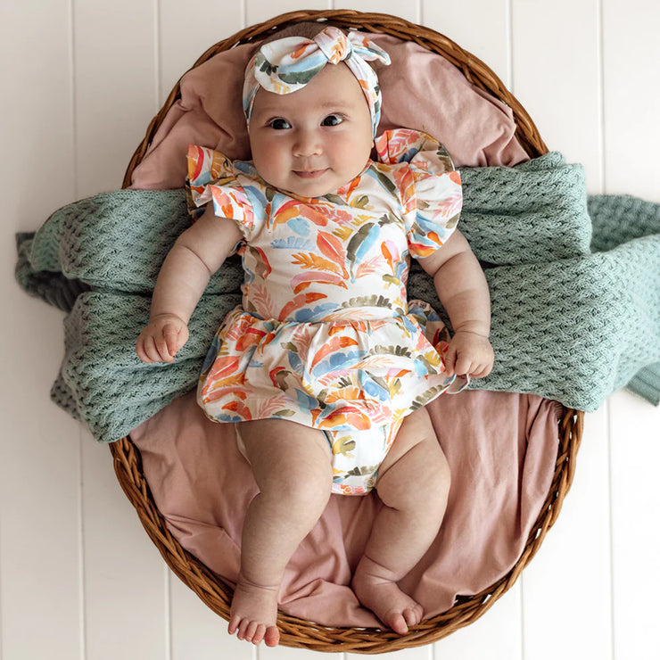 Baby Dress Short Sleeve - Summer Palm