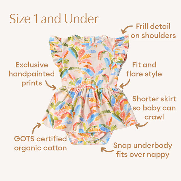 Baby Dress Short Sleeve - Summer Palm