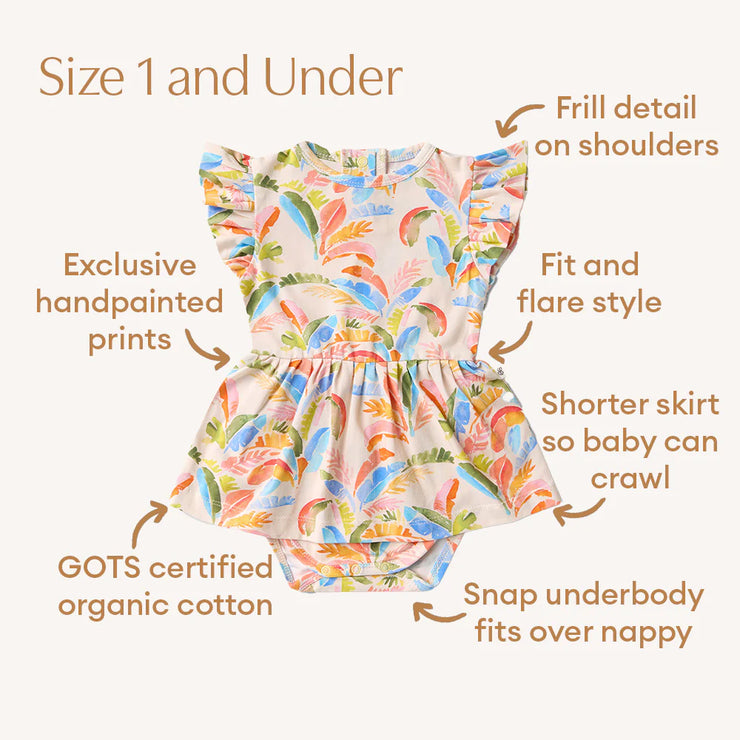 Baby Dress Short Sleeve - Summer Palm
