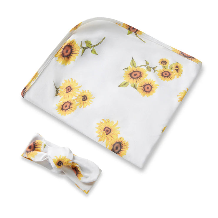 Jersey Wrap & Top Knot Set - Sunflower