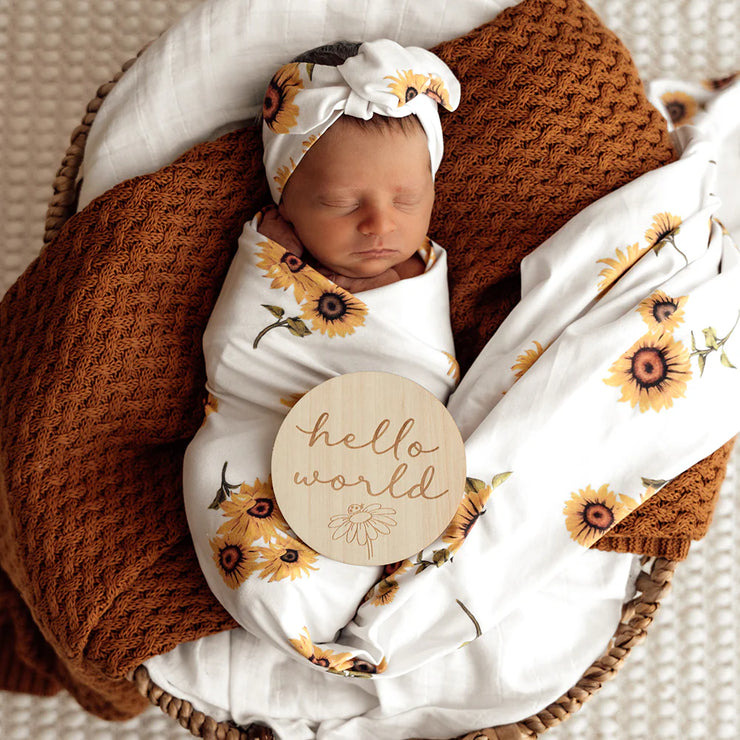 Jersey Wrap & Top Knot Set - Sunflower
