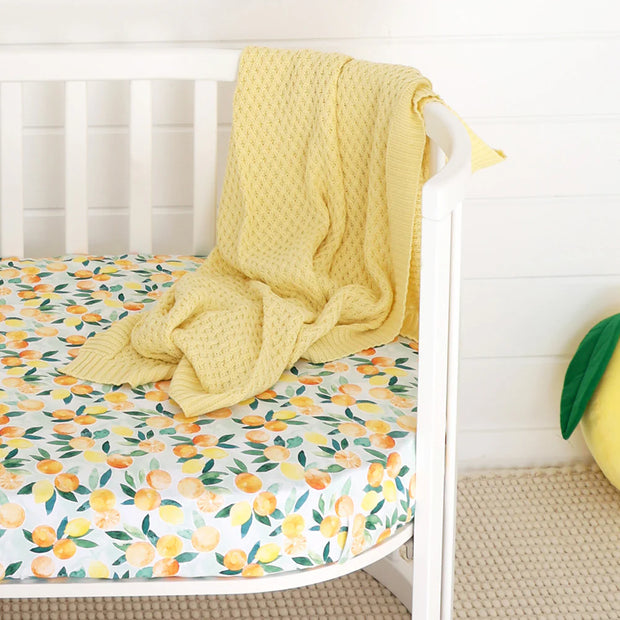 Diamond Knit Baby Blanket - Sunlight