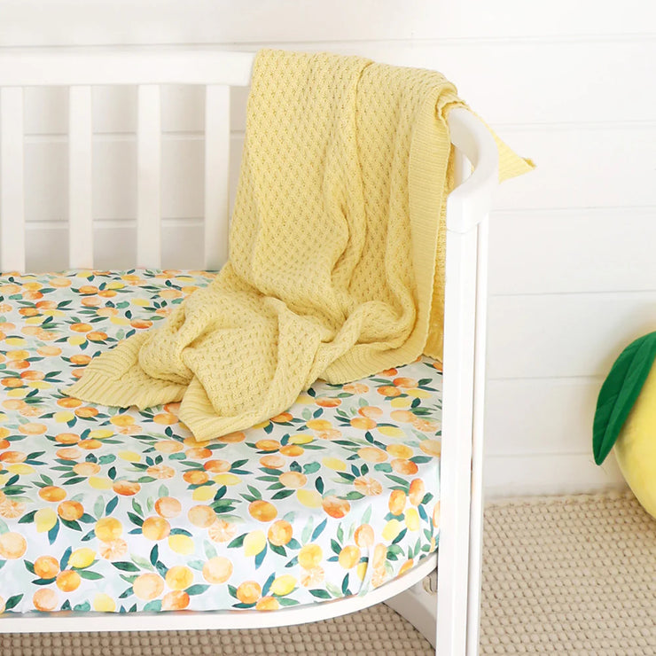 Diamond Knit Baby Blanket - Sunlight
