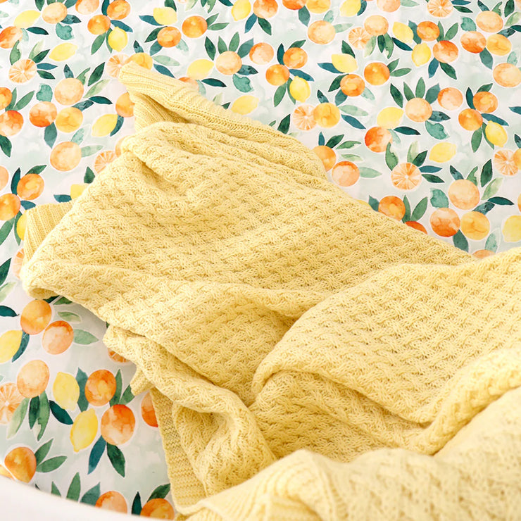Diamond Knit Baby Blanket - Sunlight