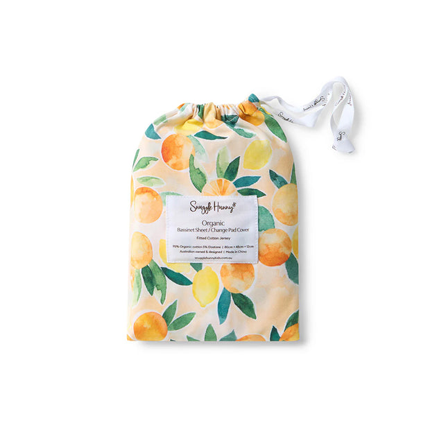 Fitted Bassinet Sheet | Change Pad Cover - Sunny Citrus