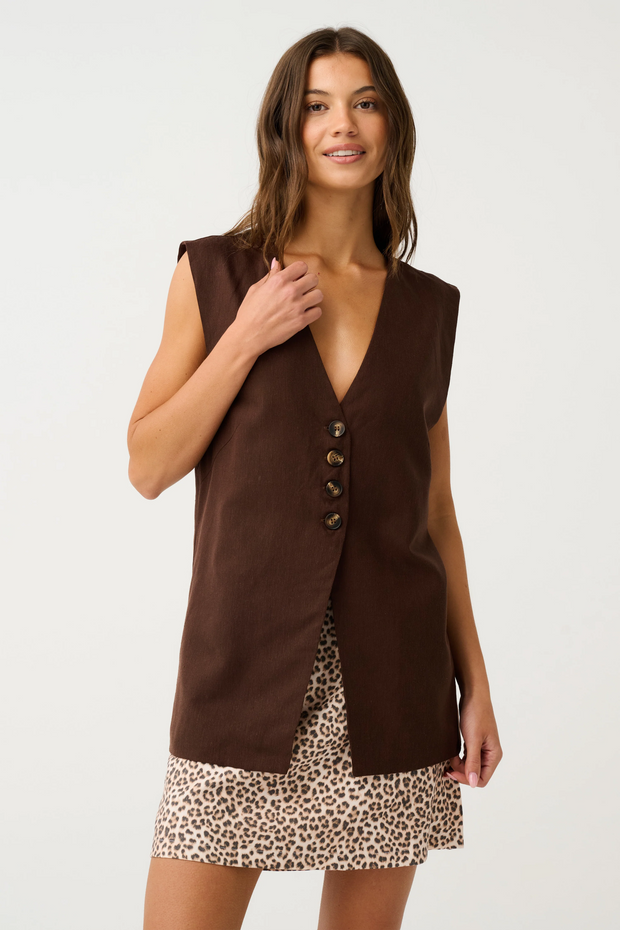 (PRE-ORDER) Suzie Vest - Chocolate