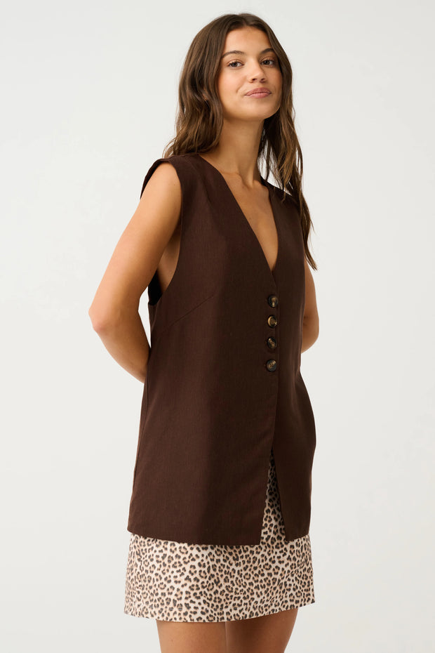 (PRE-ORDER) Suzie Vest - Chocolate