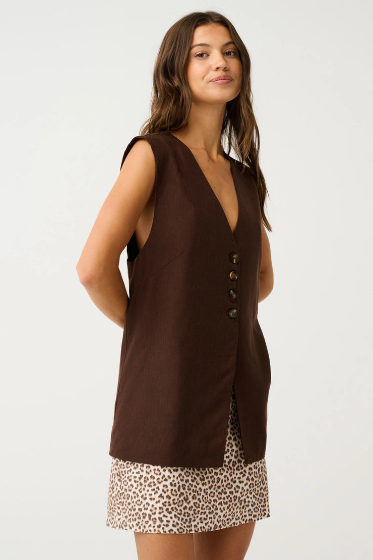 (PRE-ORDER) Suzie Vest - Chocolate
