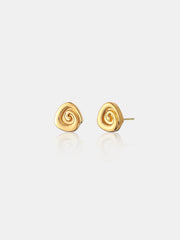 Swirl Stud Earrings - 18K Gold Plated