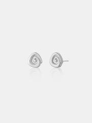 Swirl Stud Earrings - Sterling Silver Plated