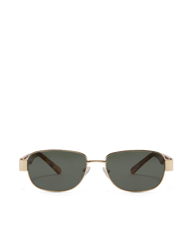 THE ADDISON - Gold Havana Tort-Green Sunglasses