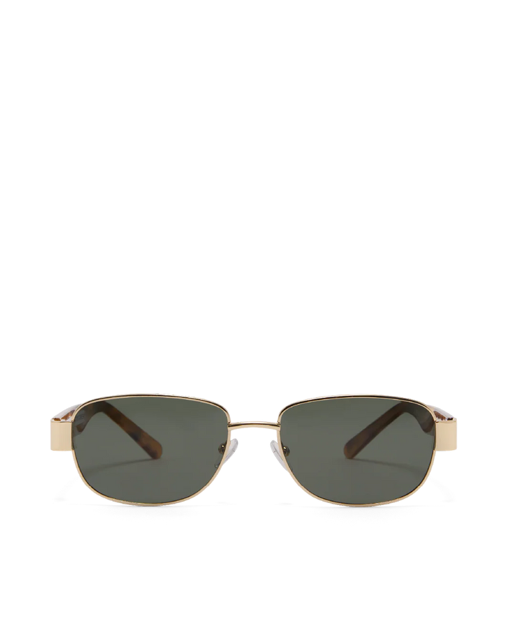 THE ADDISON - Gold Havana Tort-Green Sunglasses