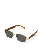 THE ADDISON - Gold Havana Tort-Green Sunglasses