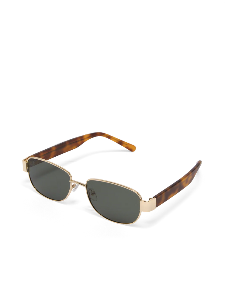 THE ADDISON - Gold Havana Tort-Green Sunglasses