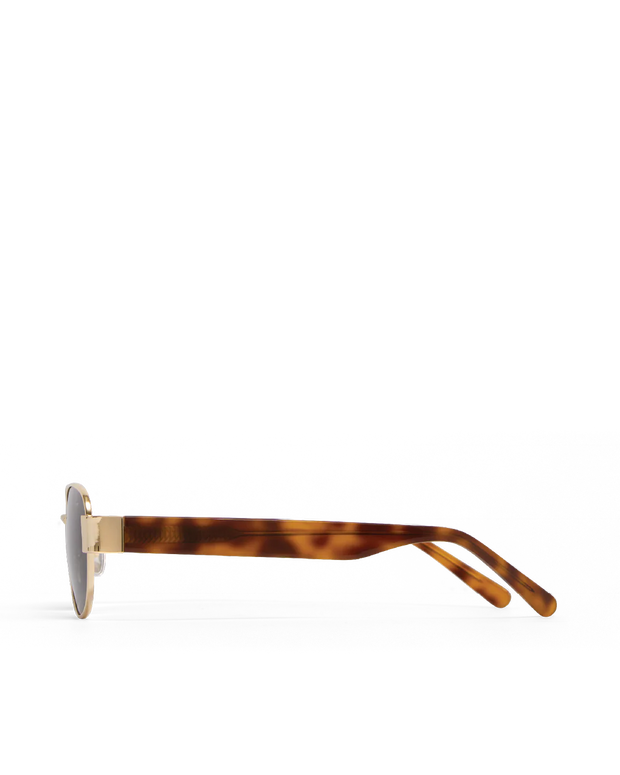 THE ADDISON - Gold Havana Tort-Green Sunglasses