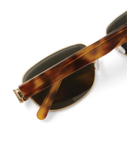 THE ADDISON - Gold Havana Tort-Green Sunglasses