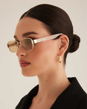 THE ADDISON - Gold Pearl Tort-Beige Sunglasses