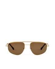 THE HALLE Gold Brown Sunglasses