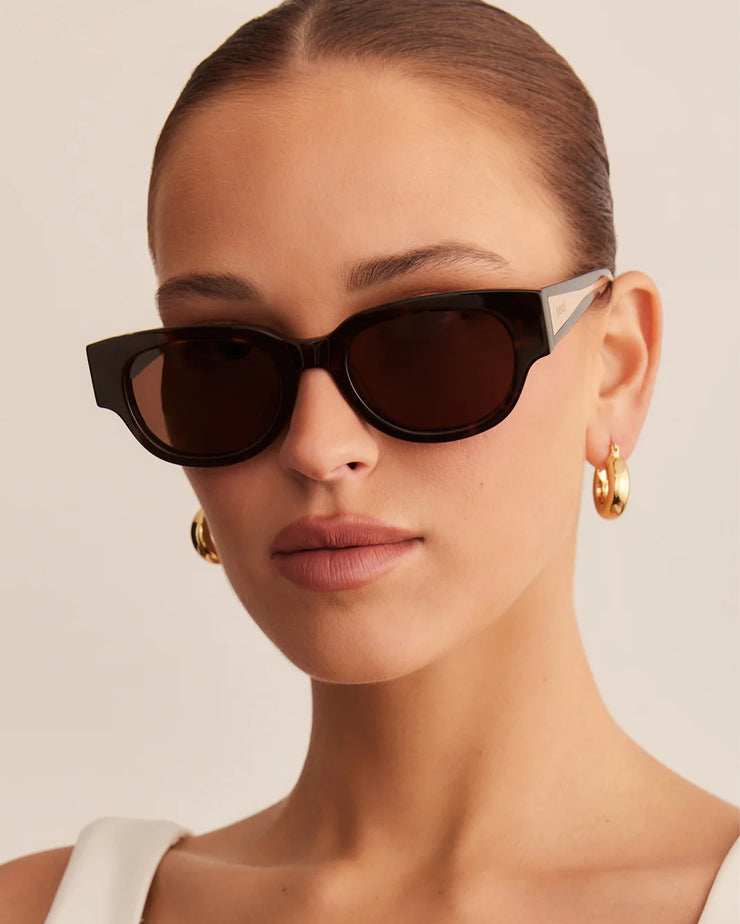 THE MARKLE Dark Havana Tort-Walnut Sunglasses
