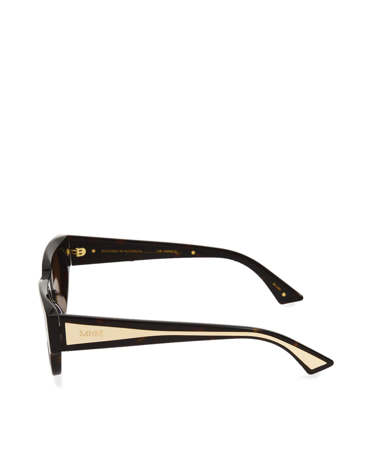 THE MARKLE Dark Havana Tort-Walnut Sunglasses