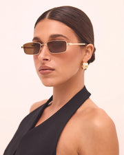 THE MONROE Gold Brown Sunglasses