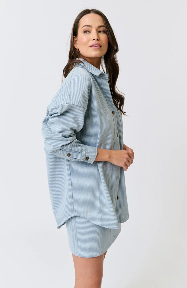 (PRE-ORDER) Tamika Shirt - Stripe Denim