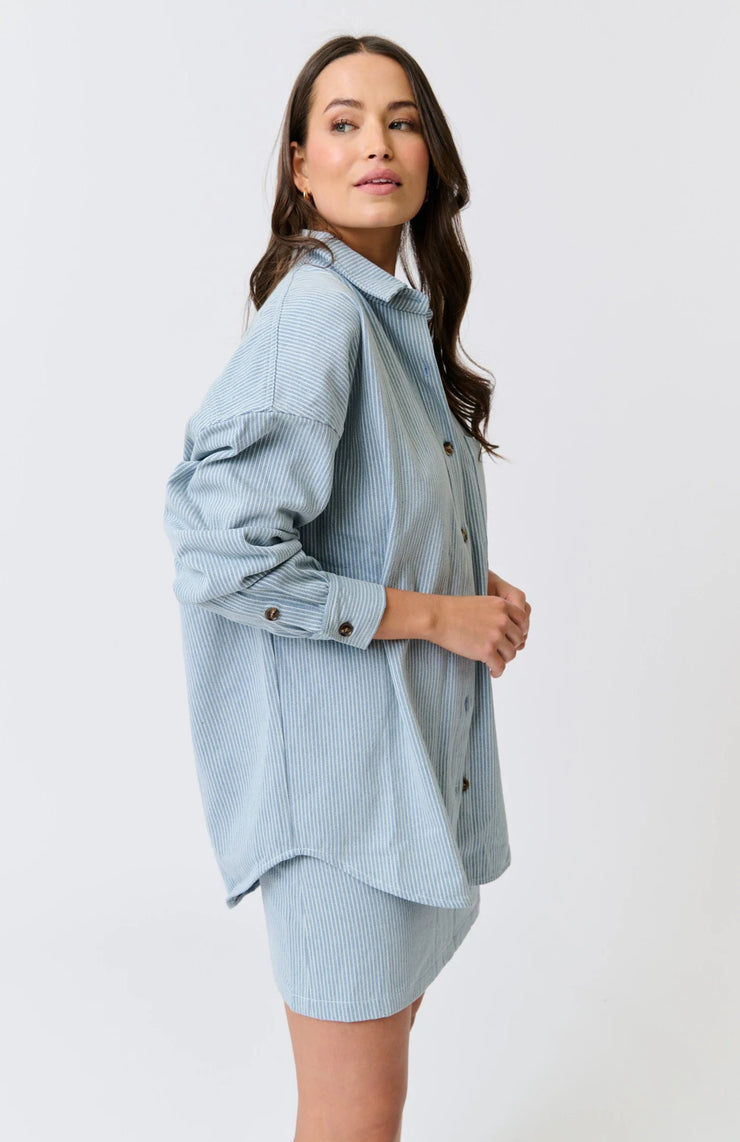 (PRE-ORDER) Tamika Shirt - Stripe Denim
