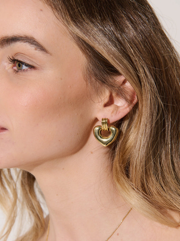 Tania Heart Earrings - 18K Gold Plated