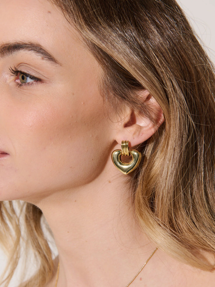 Tania Heart Earrings - 18K Gold Plated