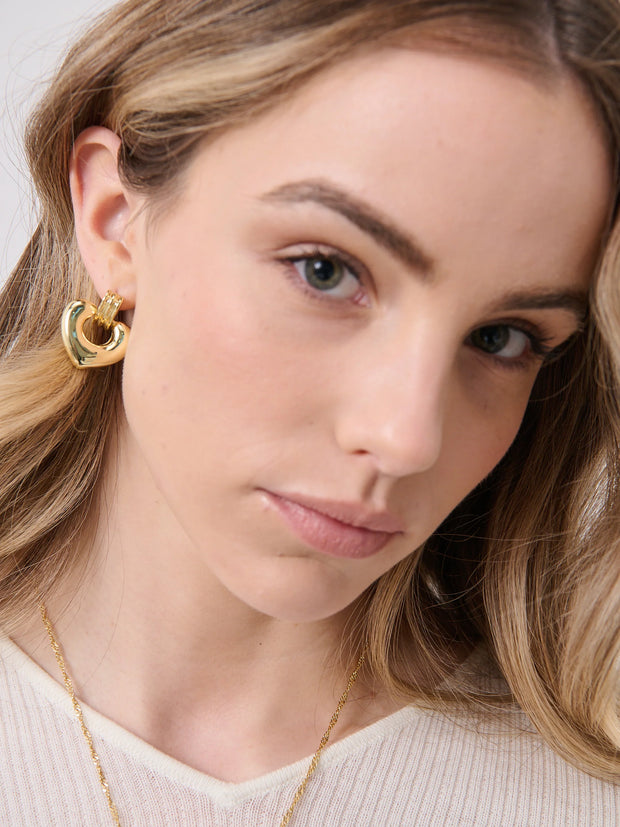Tania Heart Earrings - 18K Gold Plated