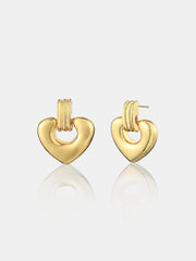 Tania Heart Earrings - 18K Gold Plated