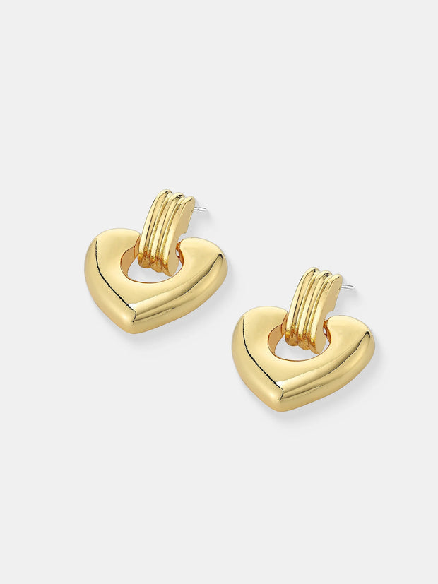 Tania Heart Earrings - 18K Gold Plated