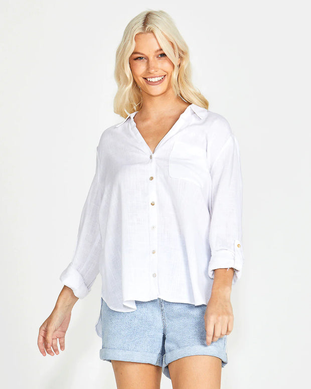 Taylor Long Sleeve Shirt - White