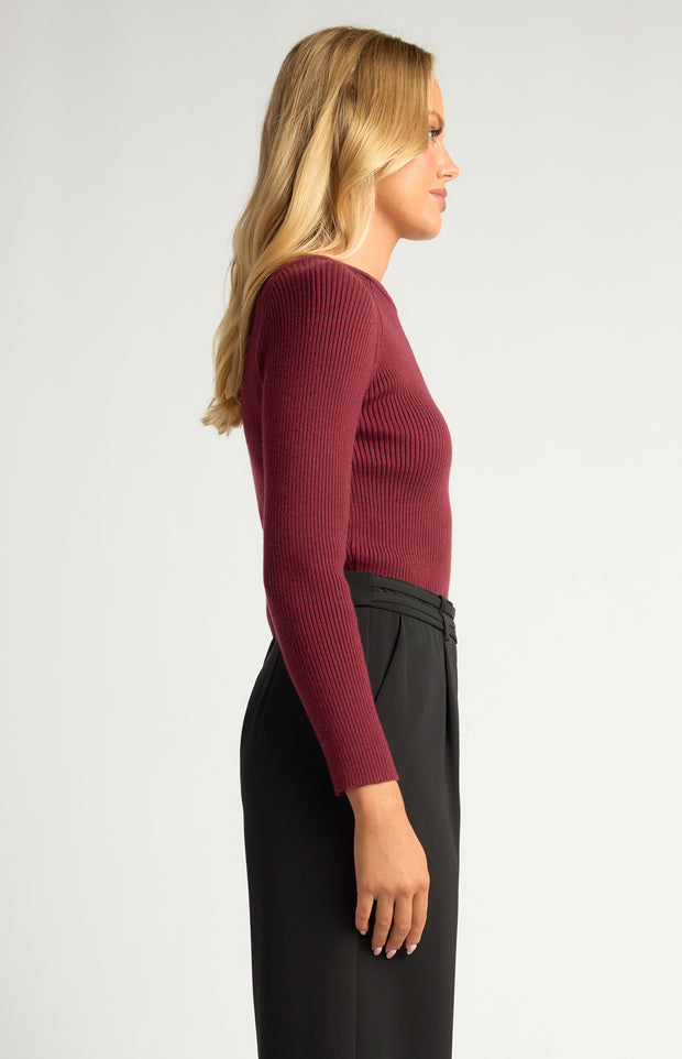 Teagan Knit Top - Merlot