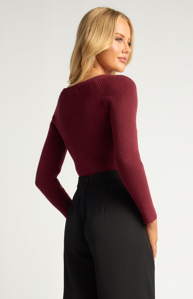 Teagan Knit Top - Merlot