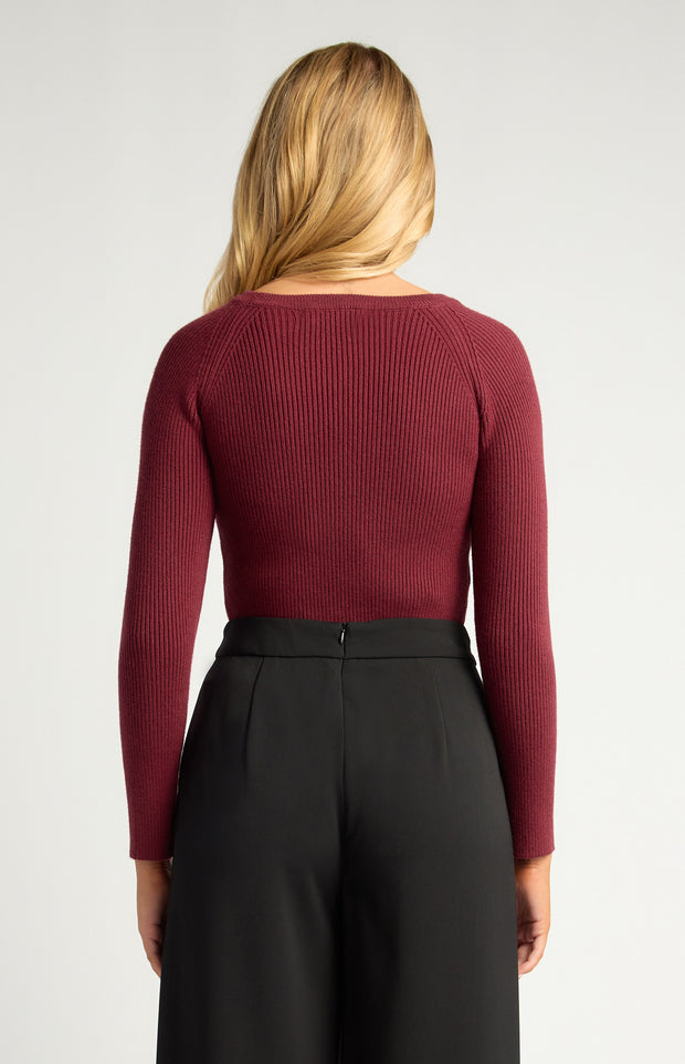 Teagan Knit Top - Merlot
