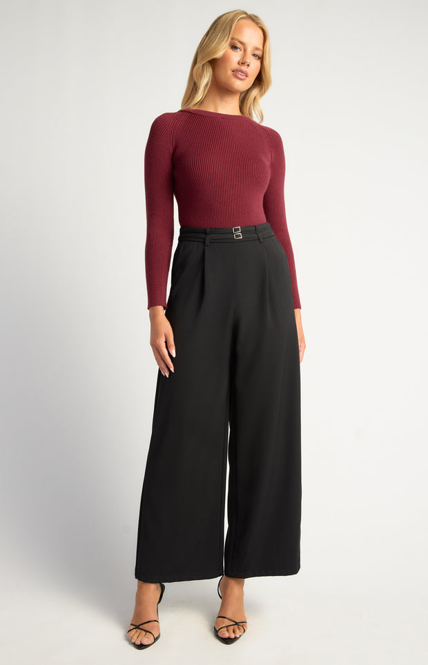 Teagan Knit Top - Merlot