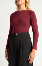 Teagan Knit Top - Merlot